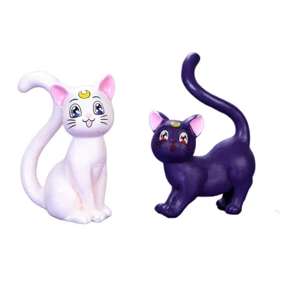 1 PC Cartoon Cat Anime Young Girl Boy Lover Wedding Model Small Statue DIY Gif Figurine Crafts Ornament Miniatures Decorations