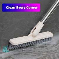 Multifunctional 2 in 1 cleaning floor brush crevice brush Long Handle Stiff Broom Mop for Washing Windows Adjustable Brush for T