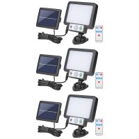 3X LED Solar Split Wall Lamp 3 Mode Waterproof Motion Sensor with Remote Control Garden Street Lighting Solar Lamp