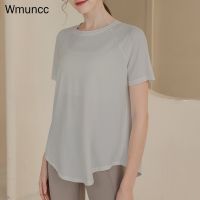 ~ Wmuncc เสื้อยืดแขนสั้น ผ้าตาข่าย ระบายอากาศ ทรงหลวม เหมาะกับการเล่นโยคะ พิลาทิส ฟิตเนส วิ่ง สําหรับผู้หญิง