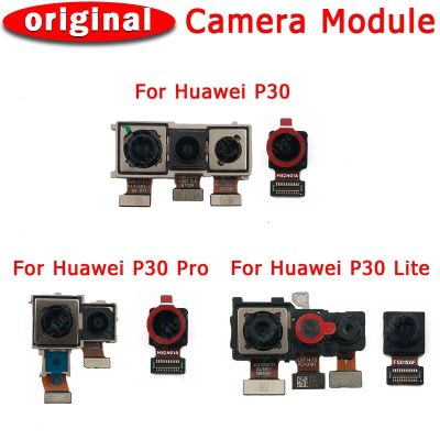 กล้องด้านหน้าด้านหลังของแท้สำหรับ P30 Lite Pro P30lite P30pro โมดูลกล้องหันหน้าหลักชิ้นงอสำหรับเปลี่ยนอะไหล่