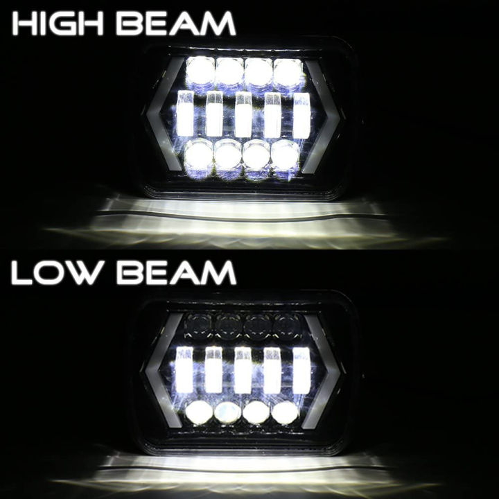 pcbfun-car-led-100w-7x6-5x7-ไฟหน้า-led-ขนาด5x7นิ้ว2ชิ้น-1ชิ้น-ไฟหน้าลำแสงปิดผนึก-led-7x6ลำแสงสูงต่ำ-h6054-6054ไฟหน้า-led-อะไหล่สำหรับ-jeep-yj-cherokee-xj-h5054-h6054ll-6052-6053