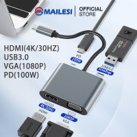 【จัดส่งที่รวดเร็ว】ตัวแปลง USB Type C to HDMI Adapter (4K)（รุ่นอัพเกรด）อะแดปเตอร์ ตัวแปลง สายแปลง Type C USB 3.1 to HDMI 4K + VGA Adapter For Macbook oppo vivo huawei samsung xiaomi