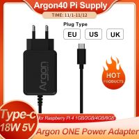 Argon40 Pi เสียบแหล่งจ่ายไฟ18วัตต์5โวลต์ Type-C อาร์กอนหนึ่ง V2 M.2เคส Pi 4อะแดปเตอร์ไฟ USB C ชาร์จสำหรับ Raspberry Pi 4