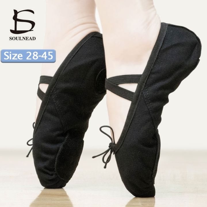 รองเท้าเต้นรำบัลเล่ต์สำหรับผู้ชายผู้หญิง-รองเท้าผ้าใบซ้อมเต้นรองเท้าแตะโยคะเด็กผู้หญิงเด็กผู้ชายไซส์28-45