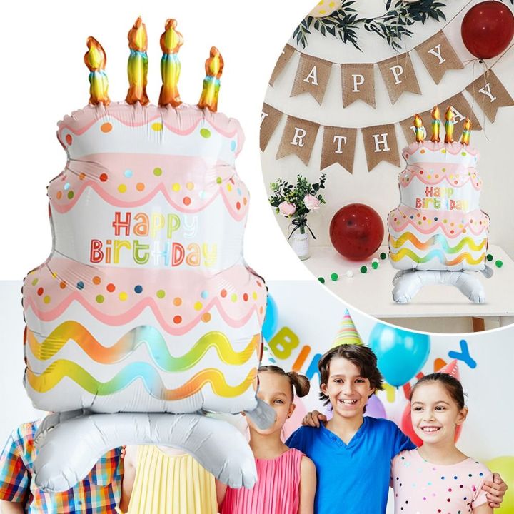flate-สามชั้น-บอลลูนเค้ก-ของตกแต่งงานเลี้ยงวันเกิด-ใหญ่มากๆ-บอลลูนฟิล์มอลูมิเนียม-ของใหม่-วันเกิดที่สำคัญ-ลูกโป่งวันเกิด-ทารก-เด็ก
