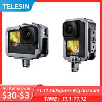 TELESIN กรอบอลูมิเนียมสำหรับ Gopro 9 10 11 Double Clod รองเท้าแนวตั้งสำหรับ Gopro Hero 9 10 11อุปกรณ์เสริม