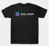 Solana (SOL) Blockchain Crypto letter printing mens cotton round neck T-shirt