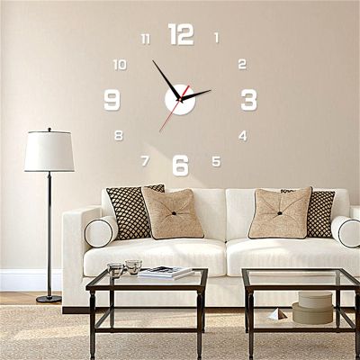Wall Decroation Living Room European-Style Bedroom Stereo DIY Mute Clock Solid Color Luminous