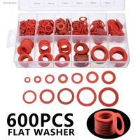 ✇❃ 600pcs 12 Sizes Flat Washer Red Steel Paper Fiber Insulation Washer Flat Ring Seal Assortment Kit Insulation Spacer Tool