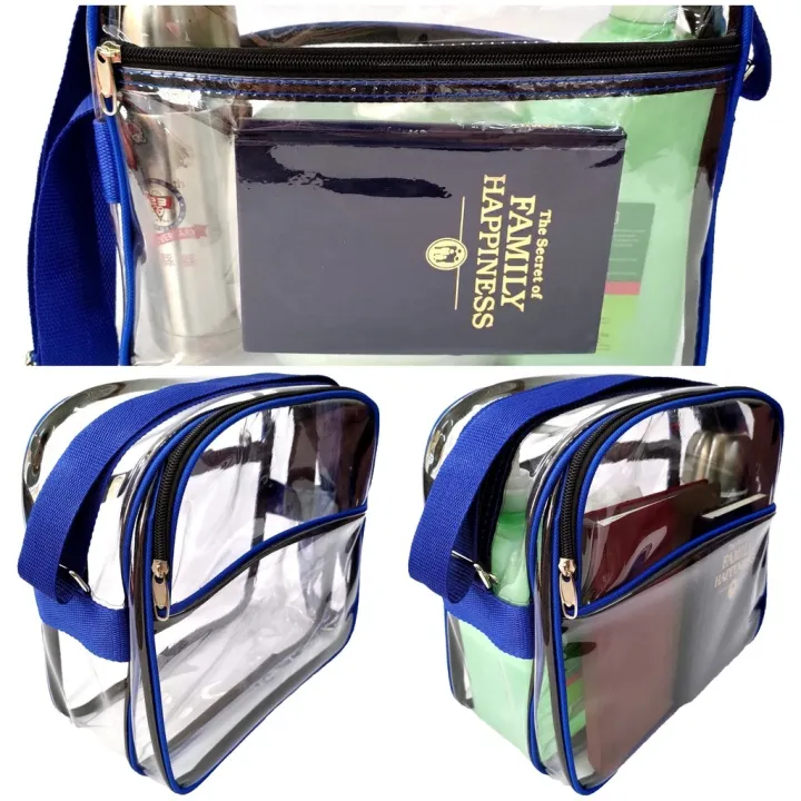 Transparent PVC Clear Sling Bag 525 Shoulder Bag Thick Plastic Bag
