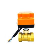 1 Brass Electric Ball Valve Three Wire Two Control Two Way Electric Actuator With Manual Switch 220V 24V 12V