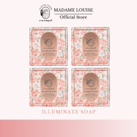 Gift Set สบู่มาดามหลุยส์ ILLUMINATE SOAP (โรส ไดมอนด์) สบู่พรีเมียมสูตรใหม่ ที่ผสมสารสกัดสเต็มเซลล์จากดอกกุหลาบ ขนาด 120 กรัม 4 ก้อน