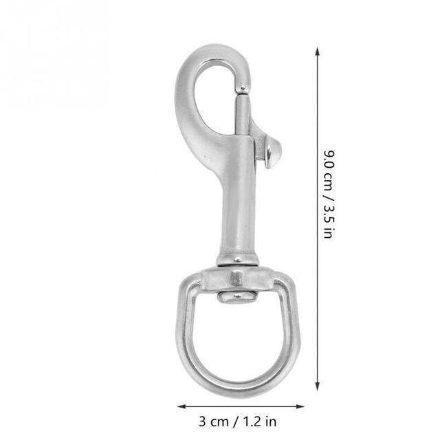 75/90/100mm 316 Stainless Steel Bolt Snap Hook Clip Diving Hook Heavy ...