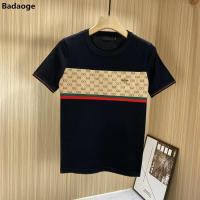 Gucci Slim Fit เสื้อยืดคอกลมผู้ชายและผู้หญิง