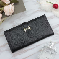 Genuine Leather Women Wallets Luxury Long Hasp Lychee Pattern Coin Purses Female nd Solid Colors New Thin Clutch Phone Bag