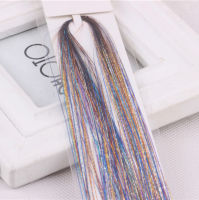 1PC Fashion y 8 Colors Hair Tinsel Glitter Extensions Highlights False Hair Strands Party Accessories