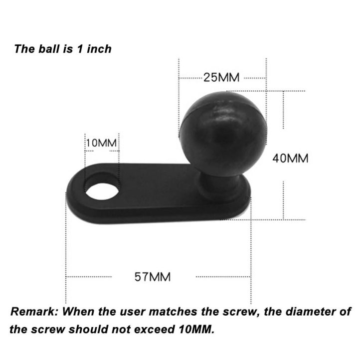 jinserta-ลูกบอลอลูมิเนียม-l-แบบ1นิ้ว25มม-มีรูขนาด10มม-เข้ากันได้กับเม้าท์ติดตั้งสำหรับกล้อง-gopro-ราม-sjcam-dslr