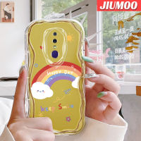 เคส JIUMOO สำหรับ OPPO F11 Pro เคส A9 A9X 2019เคสเนื้อครีมนิ่มกันกระแทกเคสโทรศัพท์โปร่งใส TPU ซิลิกาแบบใสเจลป้องกันการตกหล่นฝาครอบป้องกันเลนส์กล้องถ่ายรูป