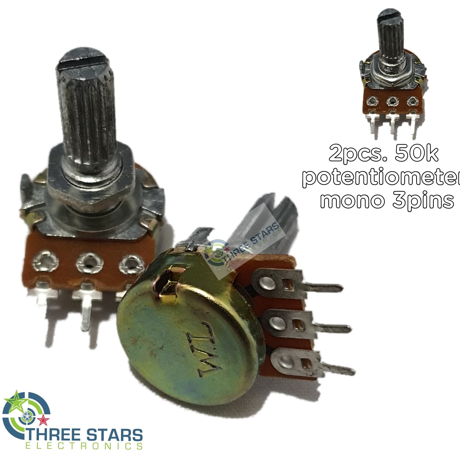 10 pcs B20K Potentiometer Pots Tone control 15mm Split Shaft 3 Pins 