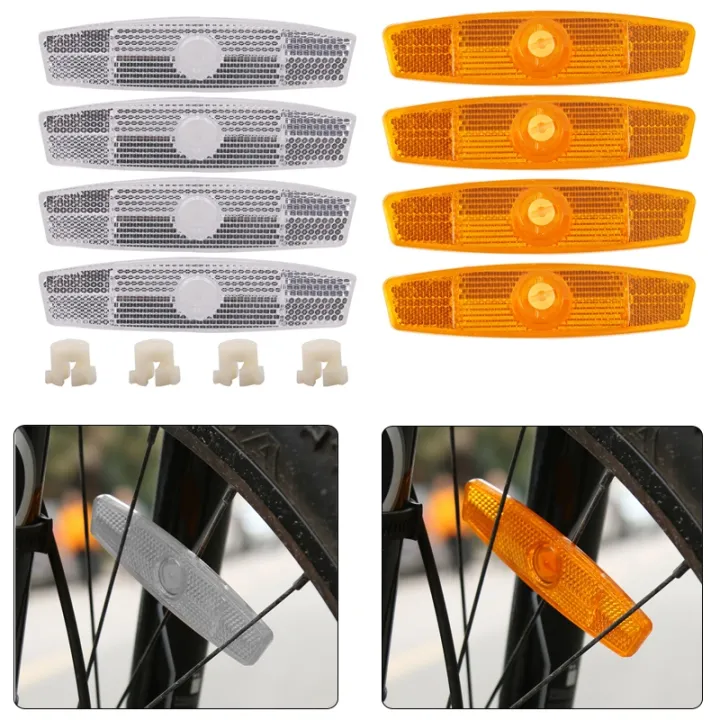 1/4 Pcs Steel Wire Lamp Warning Tapes MTB Bicycle Wheel Rim Reflective Mount Clips Road Bike