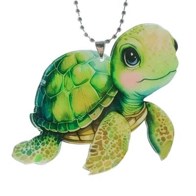 Animal Car Pendant Sea Turtle Pendant for Car Interior Supplies Reusable Auto Rearview Mirror Decoration Multifunctional Colorful Acrylic Car Pendants for Car Truck SUV skilful