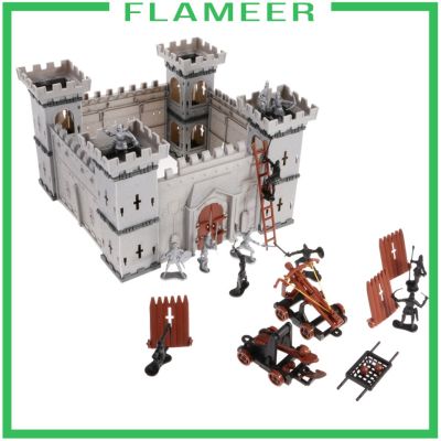 ( Flameer ) ของเล่นตัวต่อปราสาทอัศวิน 3 D Diy สําหรับเด็ก