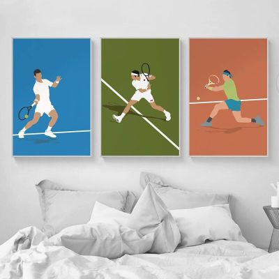 Tennis Legend Roger Federer Sports Themed Abstract Posters, Canvas Painting Wall Art, Pictures For Living Room, Home Decor, Sports Enthusiast Collection