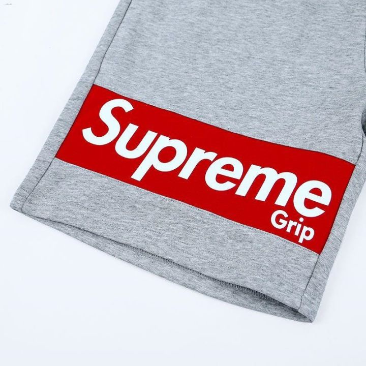 supreme-สั้นกางเกงขายาวป่านสีเทา-ป้ายแดง-สีดำ-ป้ายขาว-ระหว่างประเทศ