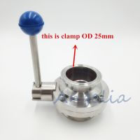 3/4" Sanitary Stainless Steel 304 Butterfly Valve Tri-Clamp OD 25mm Silicone Sealing