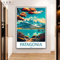 Patagonia โปสเตอร์การท่องเที่ยวเมืองไนล์เมืองซานทิอาโกศิลปะบนผนังการ์ตูนจิตรกรรมสีน้ำมันภูมิทัศน์ตกแต่งสำนักงาน A7212