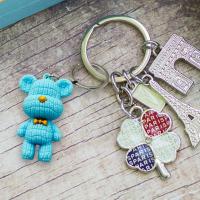 Pvc Soft Rubber Yarn Bear Keychain Fashionable Cute Ornaments Cartoon Pendant Bag Gift Doll P7S2