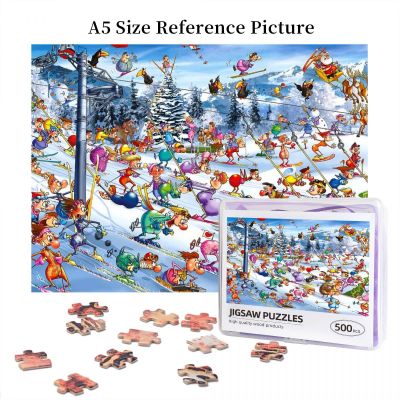 RUYER CHRISTMAS SKIING Wooden Jigsaw Puzzle 500 Pieces Educational Toy Painting Art Decor Decompression toys 500pcs