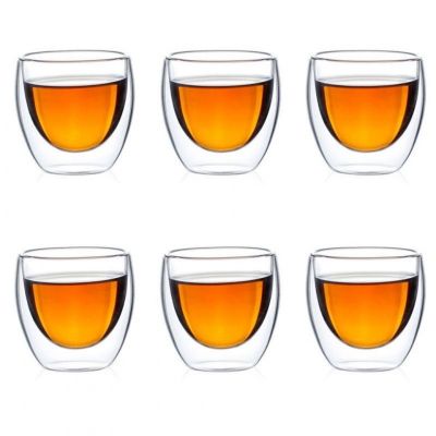 【CW】✴  2-6PCS Wall Glass Cup Resistant Set Beer Mug Keep Hot And Cold Drinkware Insulated Glasses Cups