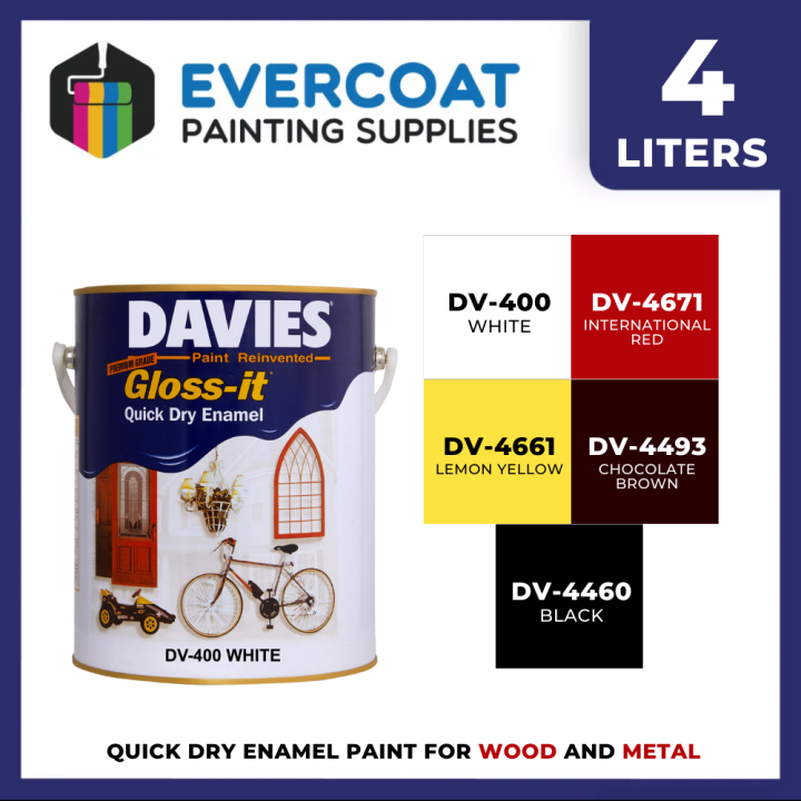 Davies Gloss-it QDE Paint for Wood / Furnitures Basic Colors 4L | Lazada PH