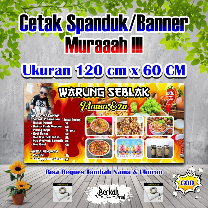 Spanduk Banner Warung Seblak Ukuran 120 cm x 60 cm | Lazada Indonesia