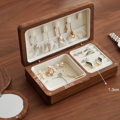 Jewelry Box Three Gold Jewelry Box Trinket Box Solid Wood Jewelry Box Portable Jewelry Box New Jewelry Box