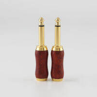 ใหม่ WH805ไม้จันทน์สีแดง6.35 Rosewood ไม้จันทน์สีแดงชุบทองเสียบโมโนมืออาชีพ2ขั้วโลก6.35มิลลิเมตร6.3มิลลิเมตรแจ็คเสียบ
