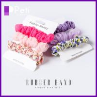 PETI JEWELLERY 3pcs อีลาสติก ผ้าชีฟองเส้นด้าย scrunchies ที่มัดผม แฟชั่นสำหรับผู้หญิง เชือกมัดผม แถบคาดศีรษะ อุปกรณ์เสริมผม ยางรัดผม สำหรับผู้หญิง