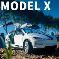 1:24 Tesla รุ่น X รุ่น3รถของเล่นอัลลอยด์โมเดลรถและของเล่นมีเสียงและรถของเล่นเบาของเล่นเด็กสำหรับของขวัญเด็กของเล่นเด็กผู้ชาย