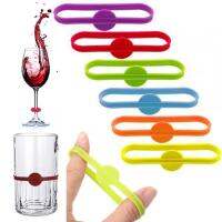 Wine Glass Marker Reusable Silicone Wine Glass Markers for Home Party Bar Durable Universal Bottle Glass Labels Wine Glass Tags Bar Wine Tools