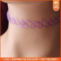 GOOD MOOD BEAUTY หลายสี ยืดยืดได้ เครื่องประดับโกธิค แฟชั่นสำหรับผู้หญิง สัก Choker สร้อยคอเรโทร สร้อยคอโชคเกอร์ ยางยืดวินเทจ