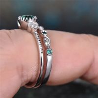 BABYLLNT แหวน925เงินสเตอร์ลิงใหม่ฝังเพทายมรกตแหวนแต่งงานแหวนของขวัญเครื่องประดับสตรี