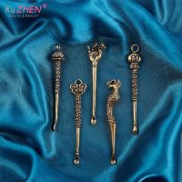 1pc Ear Spoons Retro Brass Dragon Phoenix Portable Ear Cleaning Tool Ear Pick Ear Wax Remover Curette Cleaner Keychain Pendants