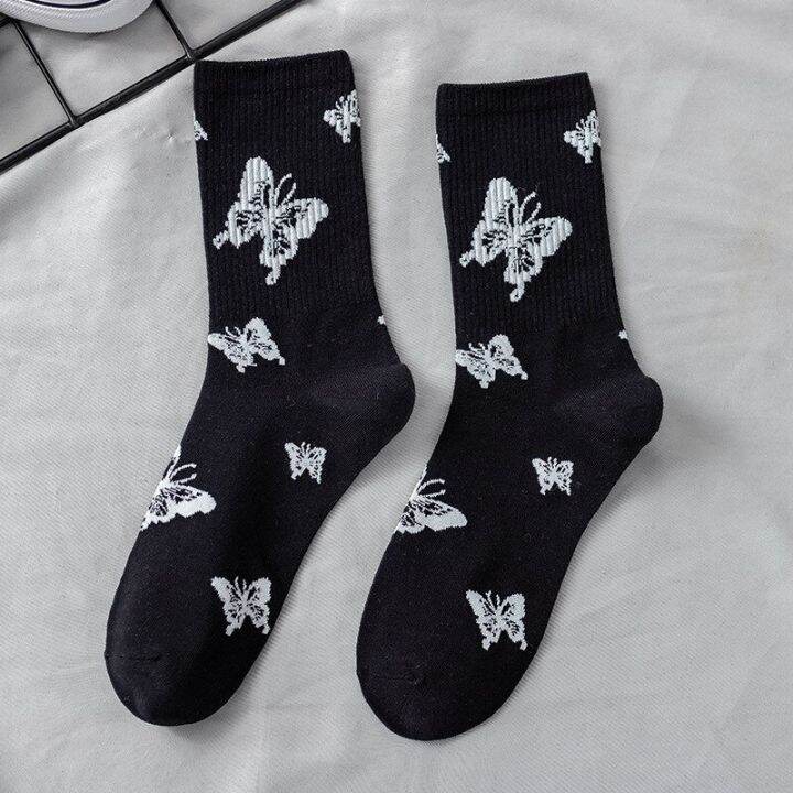 2021-trend-butterfly-socks-white-women-streetwear-harajuku-women-crew-cotton-socks-size-36-42-japanese-hip-hop-skateboard-socks