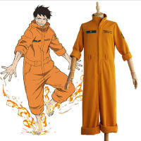 Fire Force Shinra Kusakabe คอสเพลย์ Jumpsuit เครื่องแต่งกาย Enn Enn ไม่มี Shouboutai บอดี้สูท Maki Oze คอสเพลย์ Kotatsu Tamaki Fire Service