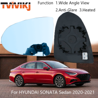 YVIKJ ด้านข้างกระจกมองหลังเลนส์แก้วสีฟ้าสำหรับ HYUNDAI SONATA Sedan 2020-2021มุมมองมุมกว้าง Anti Glare ประตูกระจก