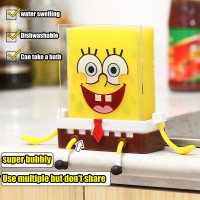 MYLife Sponge -- Bob SquarePants ชั้นวางท่อระบายน้ำอ่างครัวน่ารักชั้นกล่องสบู่ติดผนังผ้าล้างจานฟองน้ำทรง Sponge--Bob