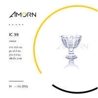 AMORN - IC 39 - พานแก้ว ลายคริสตัล เจียระไน ความสูง 10.5 ซม.