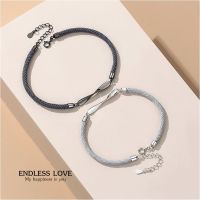 s925 Endless love bracelet2 สร้อยข้อมือคู่รักเงินแท้ Infinity ดูเรียบง่าย ใส่สบาย เป็นมิตรกับผิว